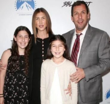 Lila Titone's daughter Jackie Sandler with her husband Adam Sandler and kids Sadie Sandler and Sunny Sandler